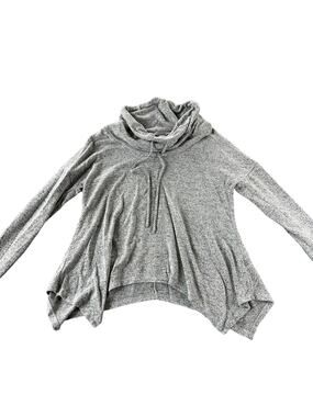 Purple Snow Gray Turtleneck Long Sleeve Sharkbite Knit Top Women's Size Small